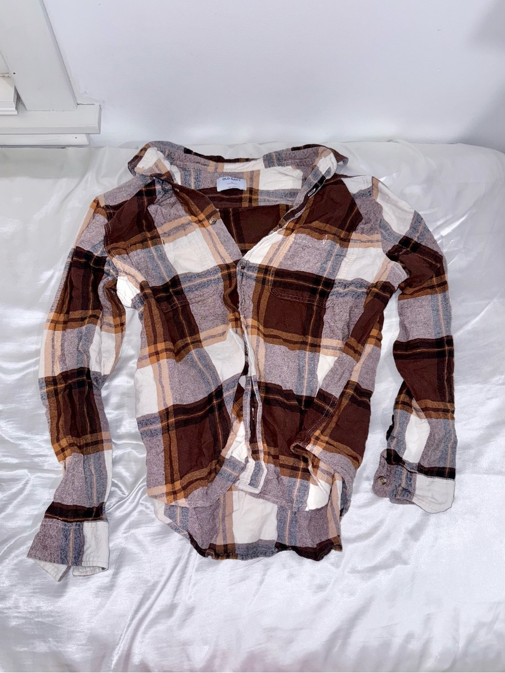 Old Navy Double-Brushed Plaid Flannel Long Sleeve Shirt - Men's XL